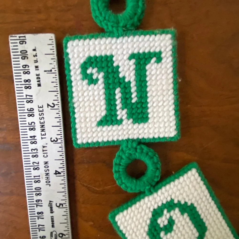 NOEL vintage cross stitch 1970s Christmas Wall Hanging